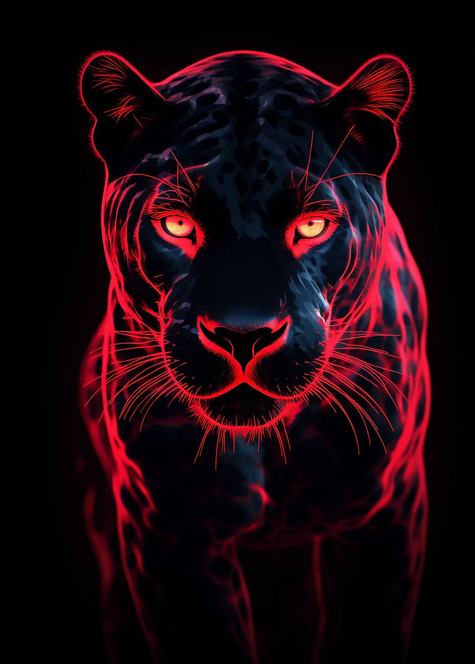 Black Panther Neon Red
