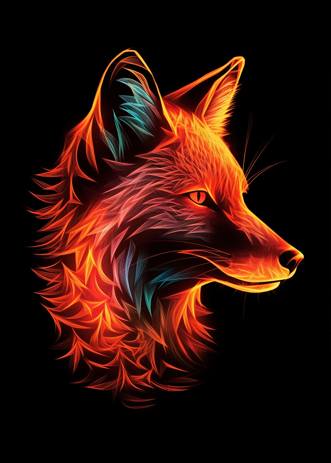 Fire Fox with Neon Orange