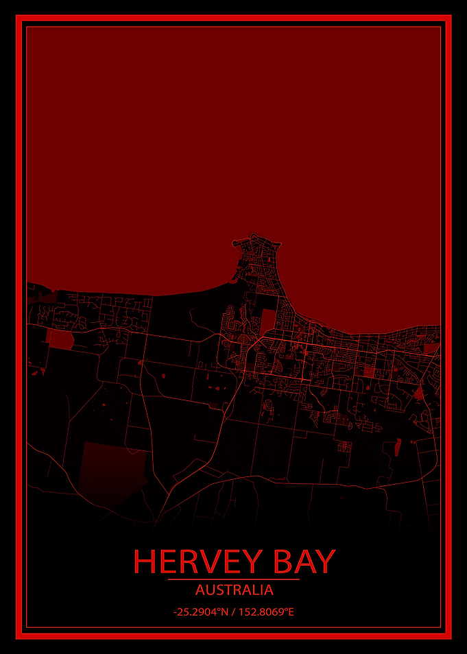 Hervey Bay AUS Red Map