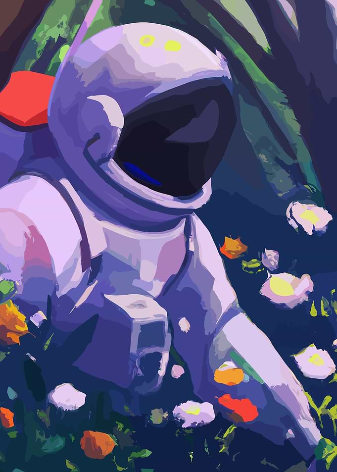 Astronaut in Flowers