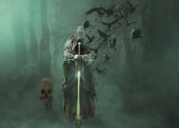 Magician With Wolf