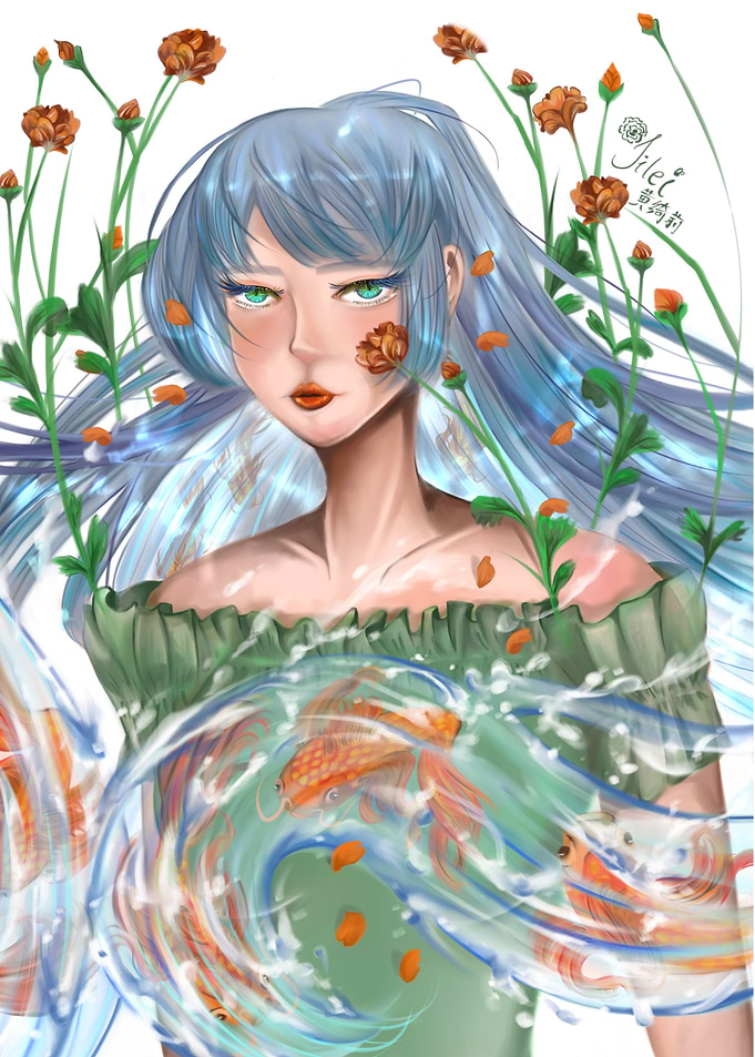 Vulnerable Koi Fish Girl