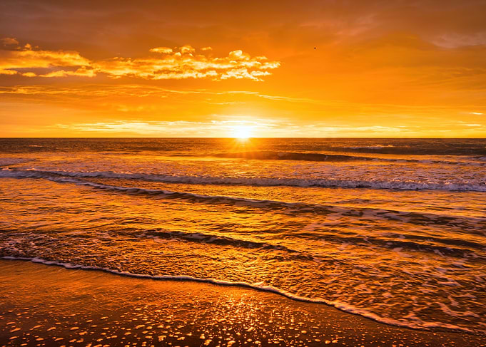 Beach sunset landscape sea