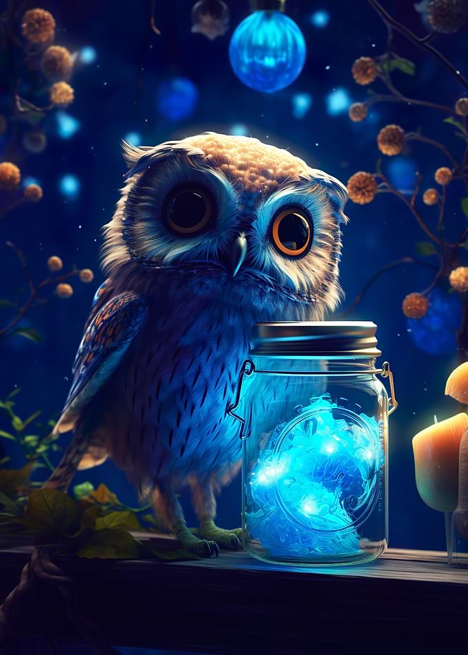 Cute Owl Luminous Glow