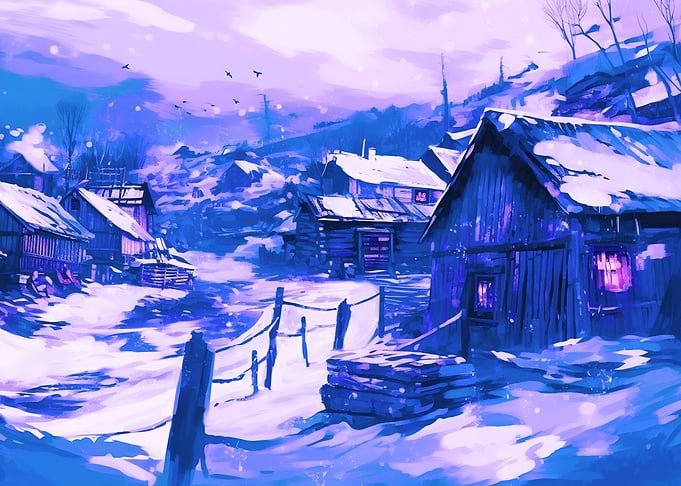 Blizzard Wintry Cyberpunk