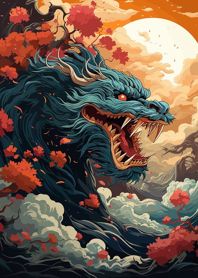 Japanese dragon art