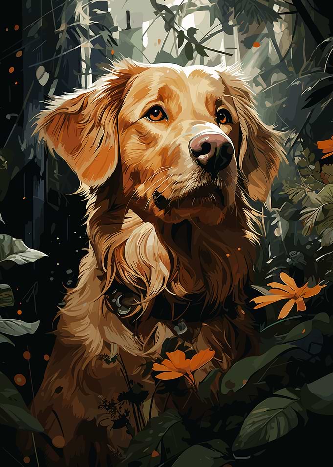 Golden dog portrait