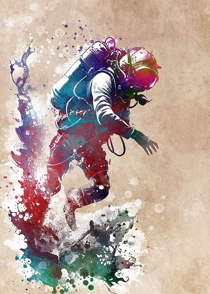 Scuba diver sport art