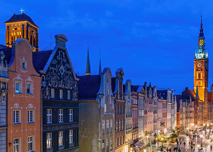 Gdansk by Night in Poland