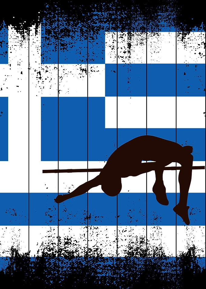 Greek man jumps in height