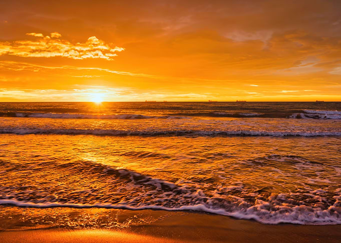 Sunset beach landscape