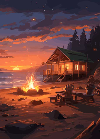 Cozy Beach Bonfire