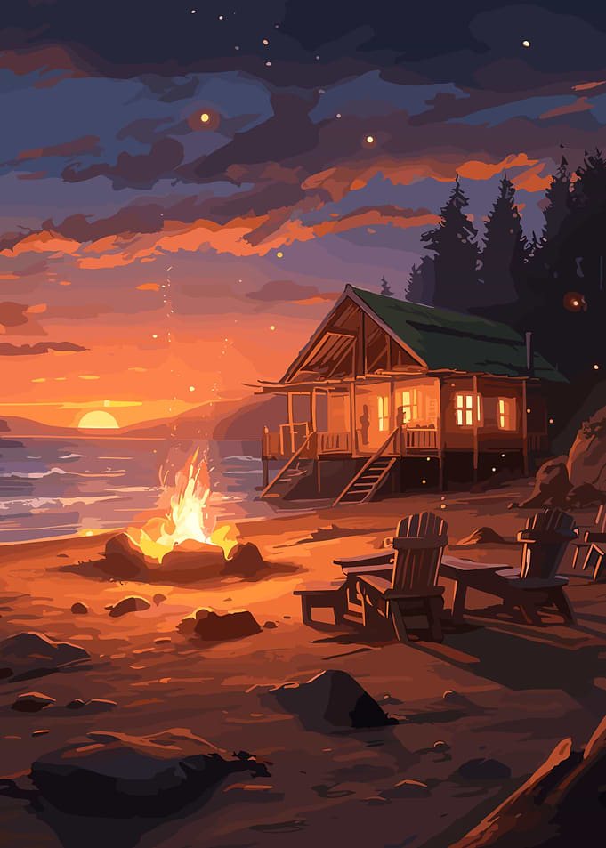 Cozy Beach Bonfire
