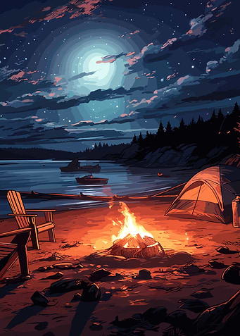 Cozy Beach Bonfire