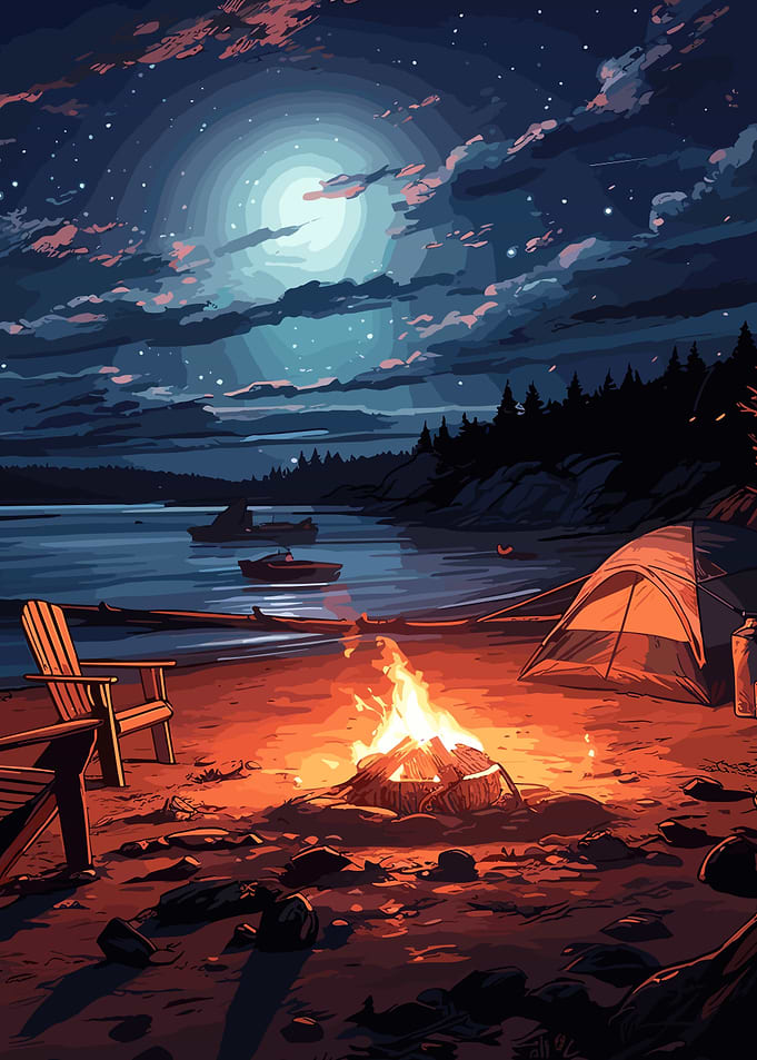 Cozy Beach Bonfire