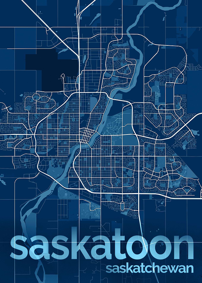 Saskatoon City Street Map