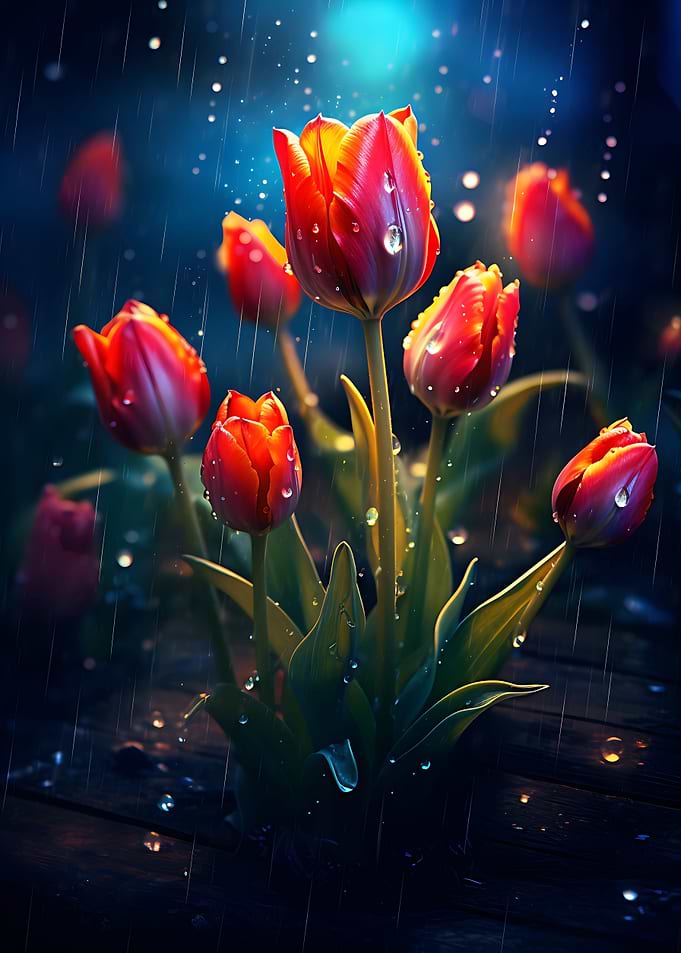 Rainy Tulip flower