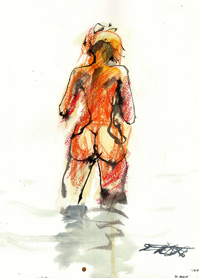 N895 Jeune fille la mer