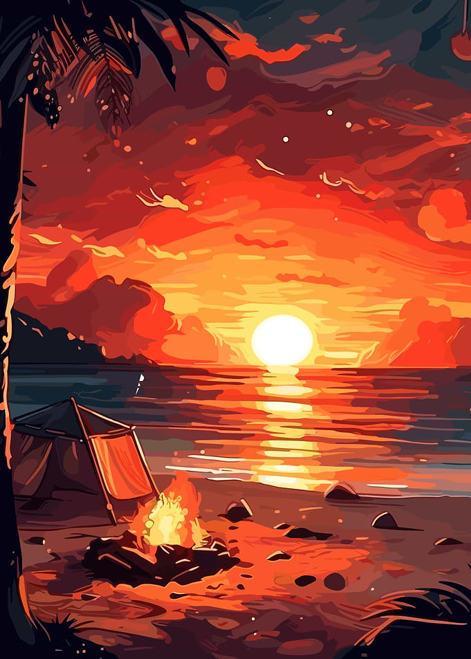 Cozy Beach Bonfire