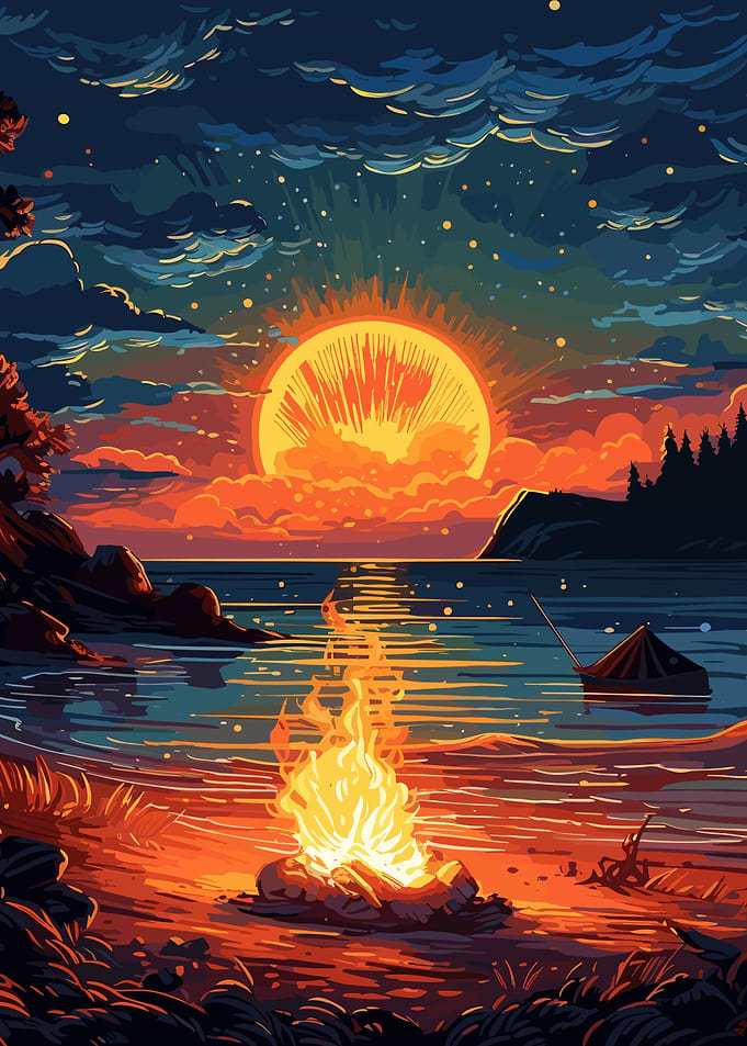 Cozy Beach Bonfire