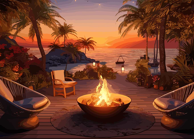 Cozy Beach Bonfire