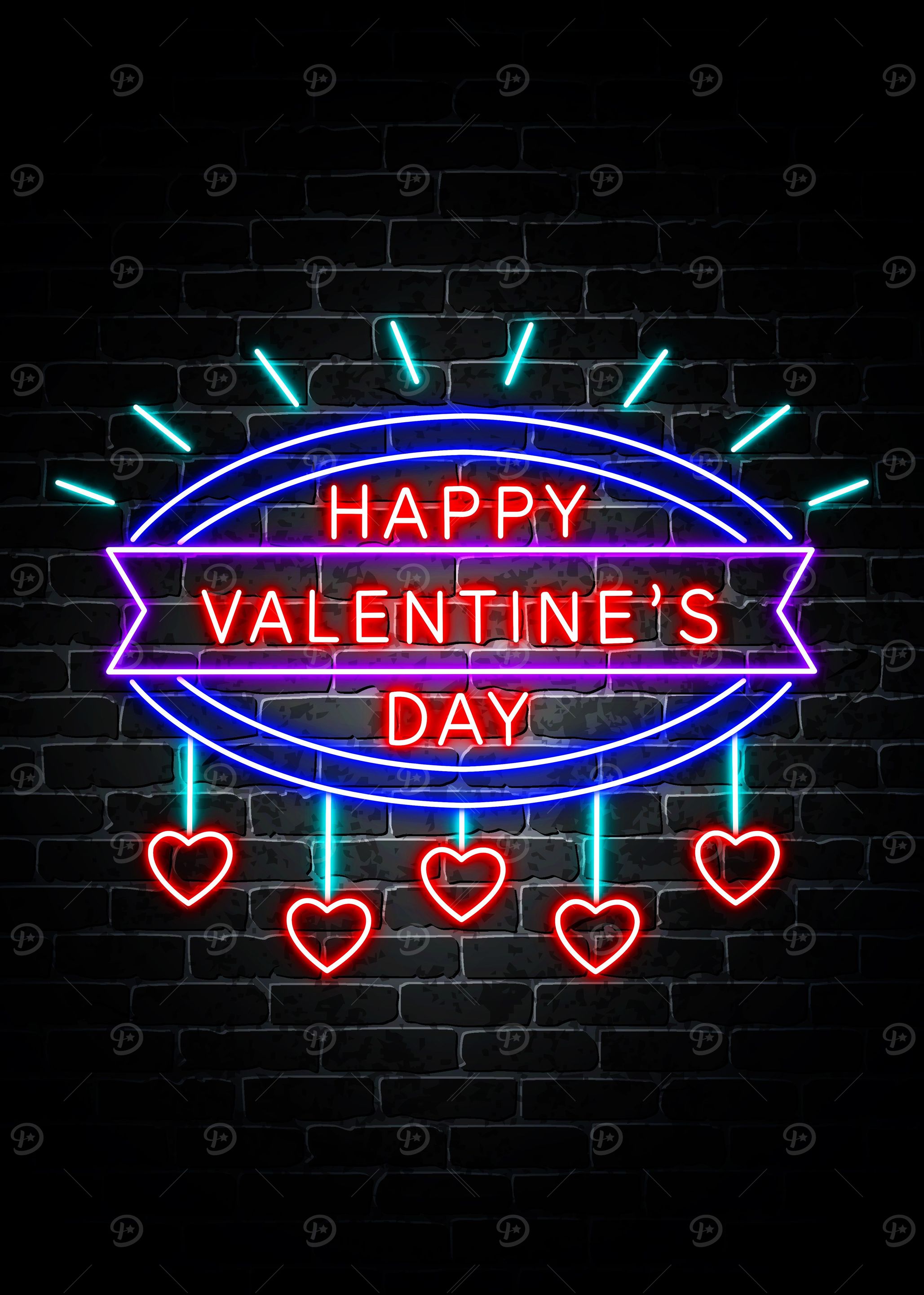 Happy Valentine Neon Quote