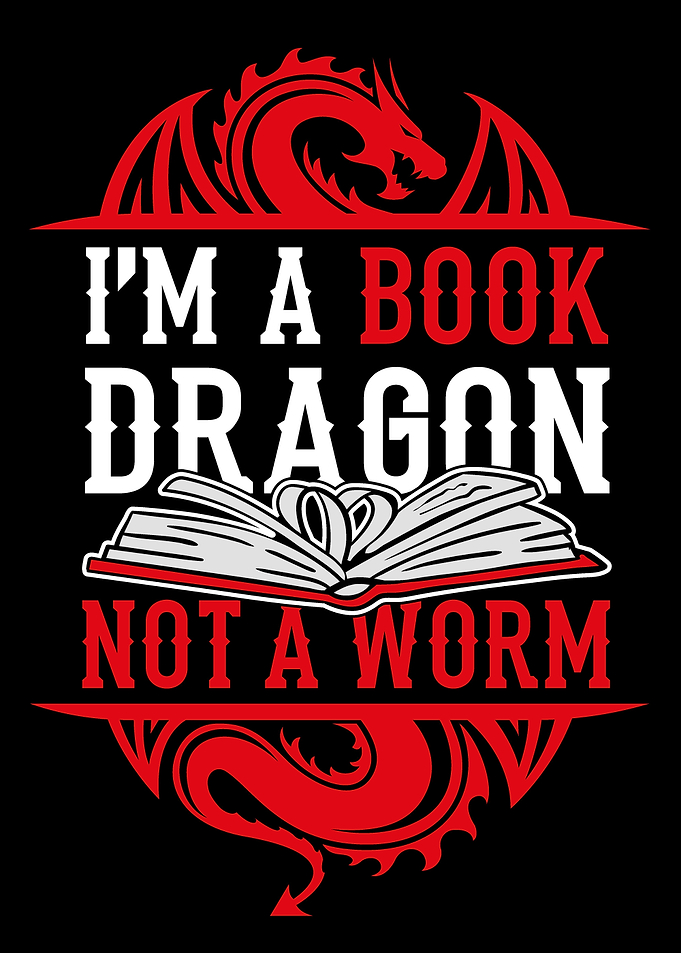 Book Dragon Reading Lover