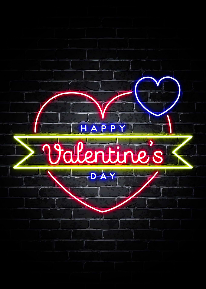 Happy Valentine Neon Quote