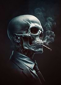 Skull with Cigarette