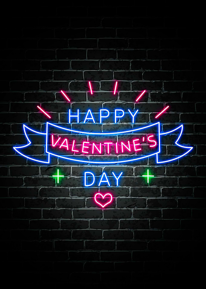 Happy Valentine Neon Quote