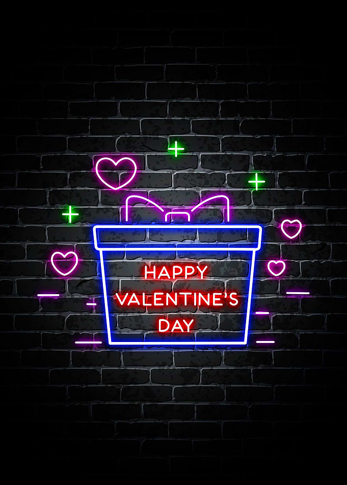 Happy Valentine Neon Quote