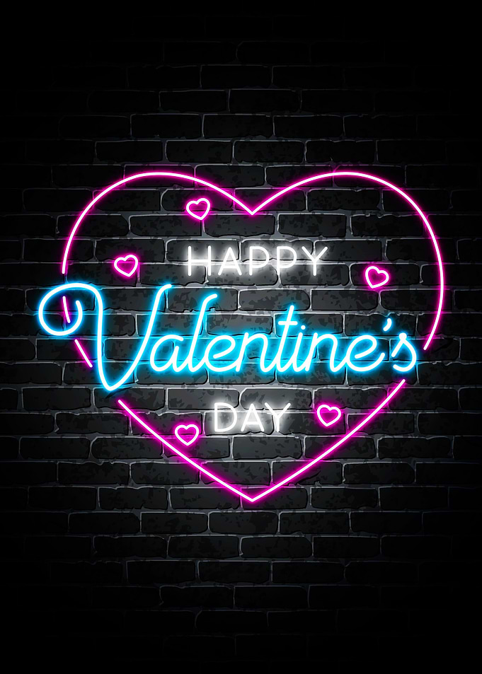 Happy Valentine Neon Quote