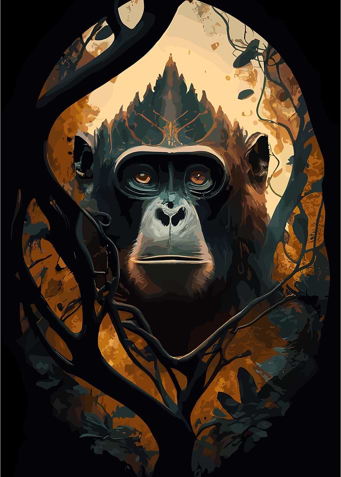 Gorilla and Forest Nature