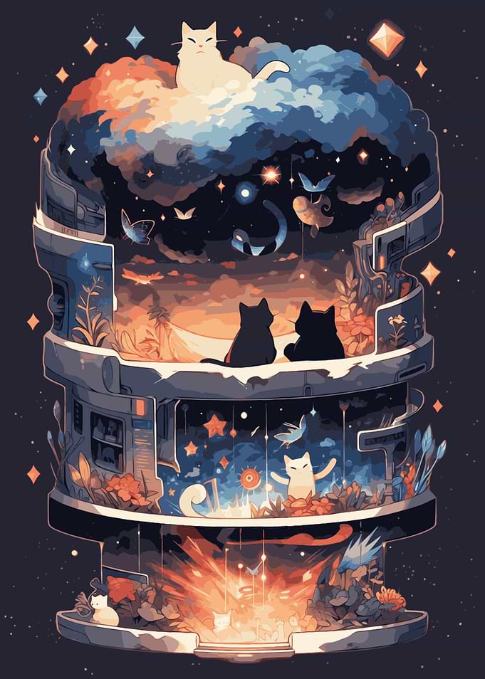 Cosmic Feline Wanderer