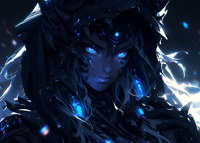 Magic Blue Ice Night Witch