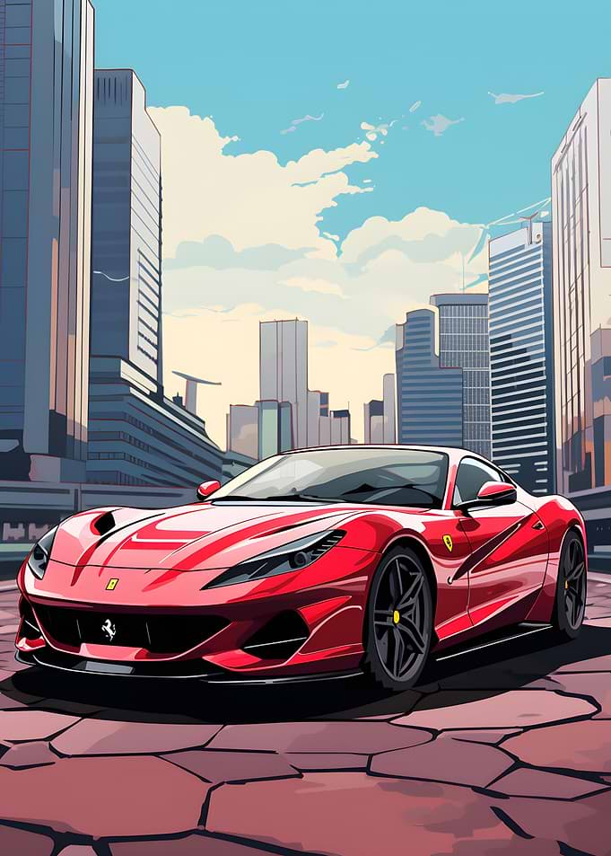 Ferrari 812 car cityscapes