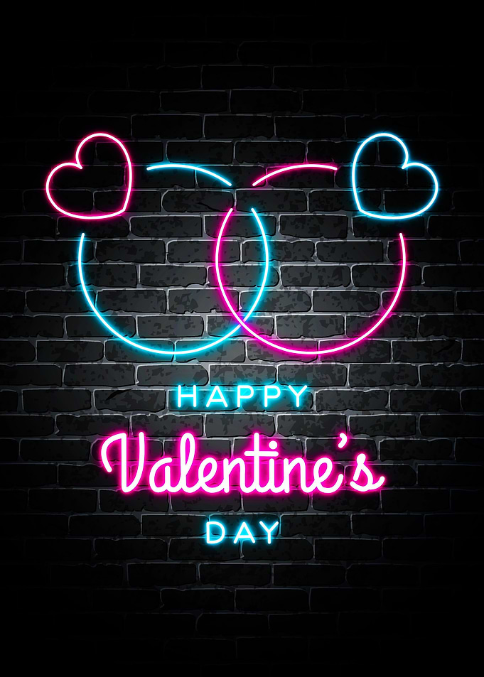 Happy Valentine Neon Quote