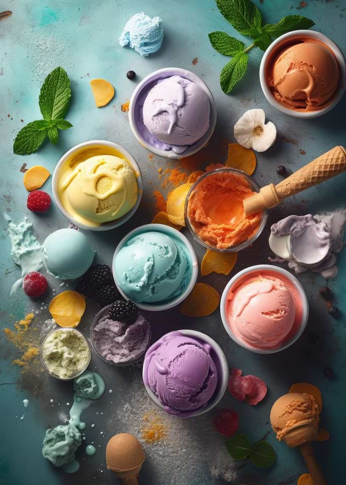 Assorted ice cream