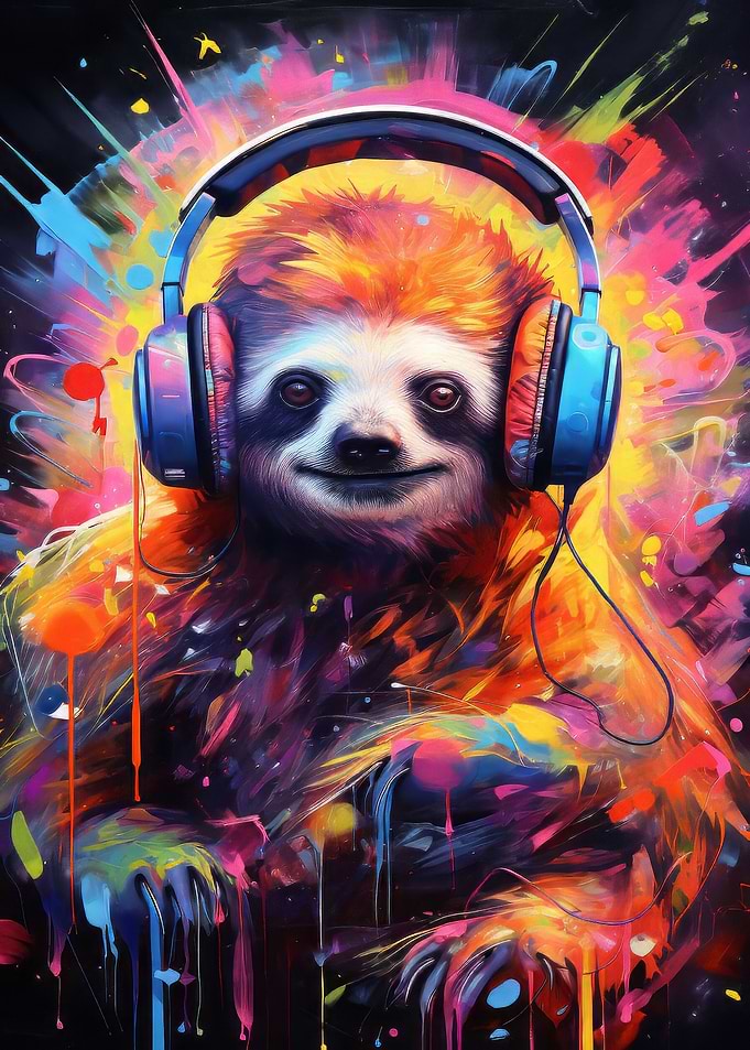 Funny Sloth DJ