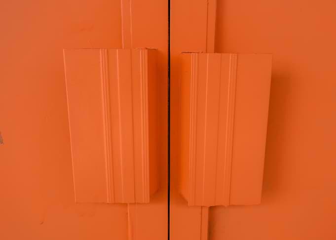 orange colored door handle