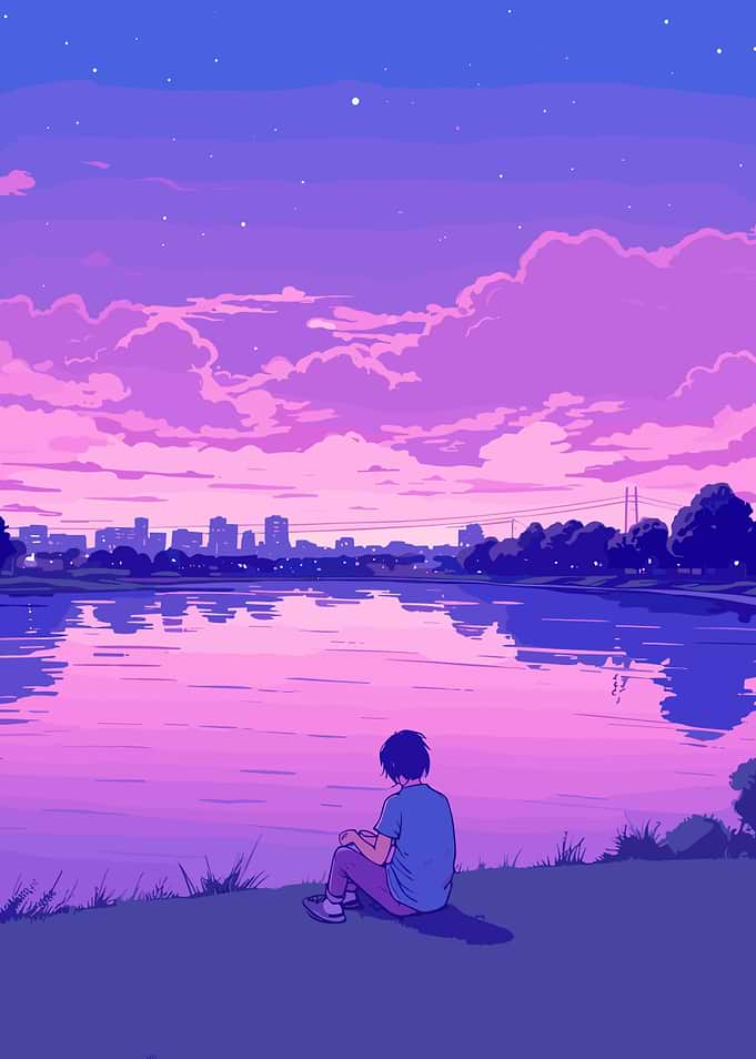 Alone in River Lofi Retro