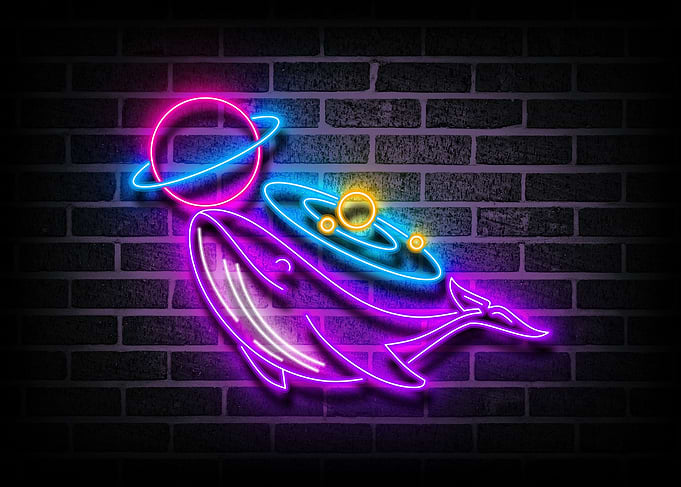 Whale Space Neon
