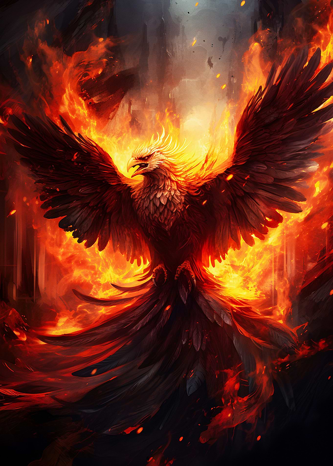 Phoenix flying fire