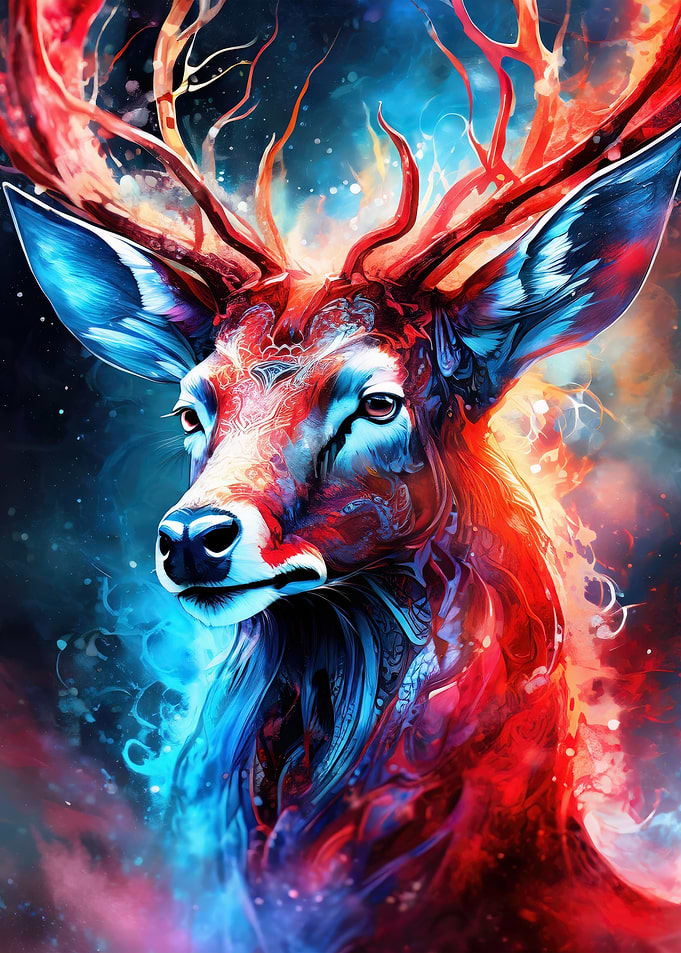 Mystical Neon Deer