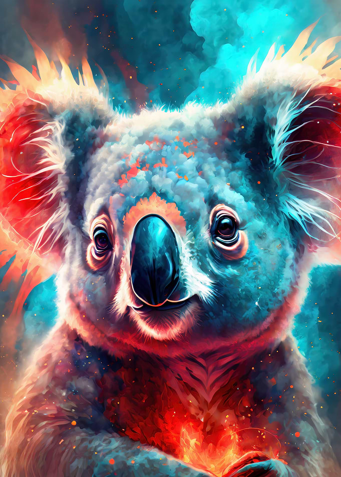 Mystical Neon Koala Bear