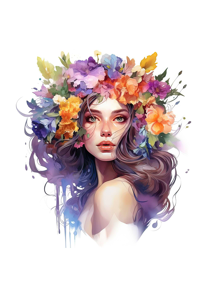Woman with flowers