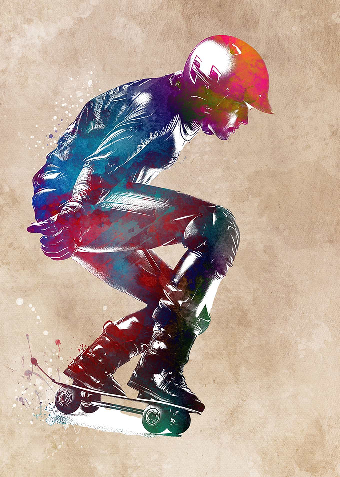 Skateboard sport art