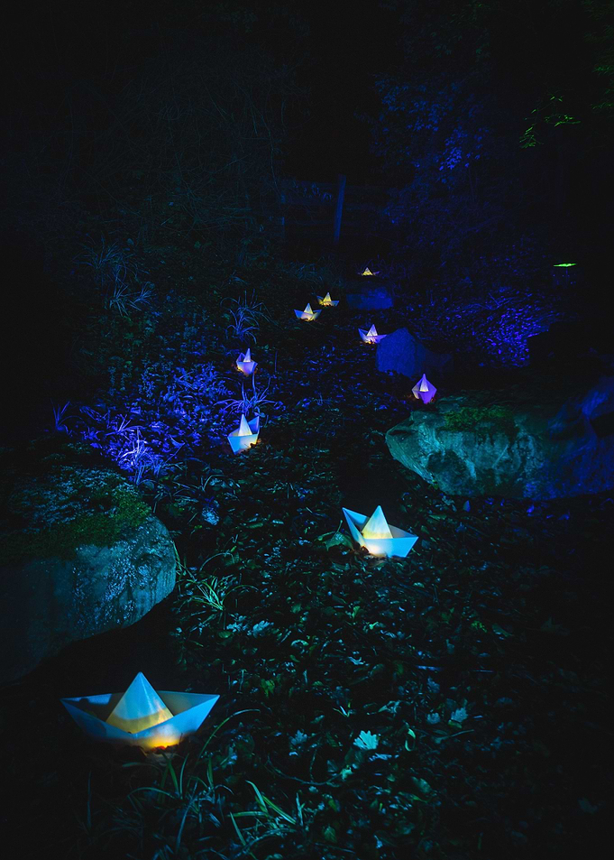 Illuminated Boat River