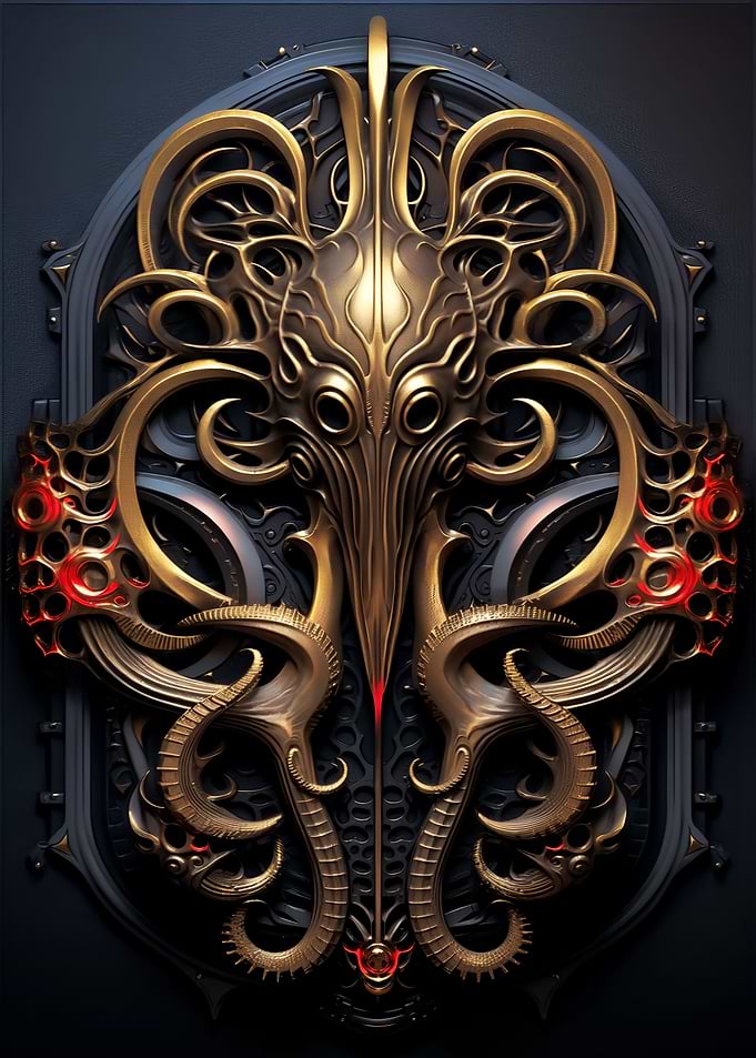 Golden Kraken Monster Art