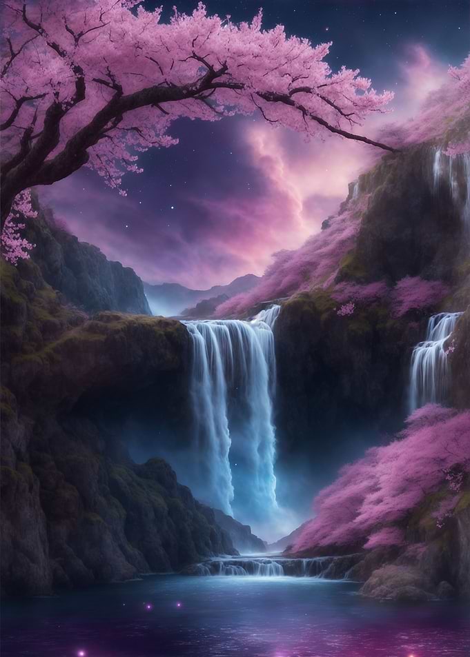 Sakura waterfall
